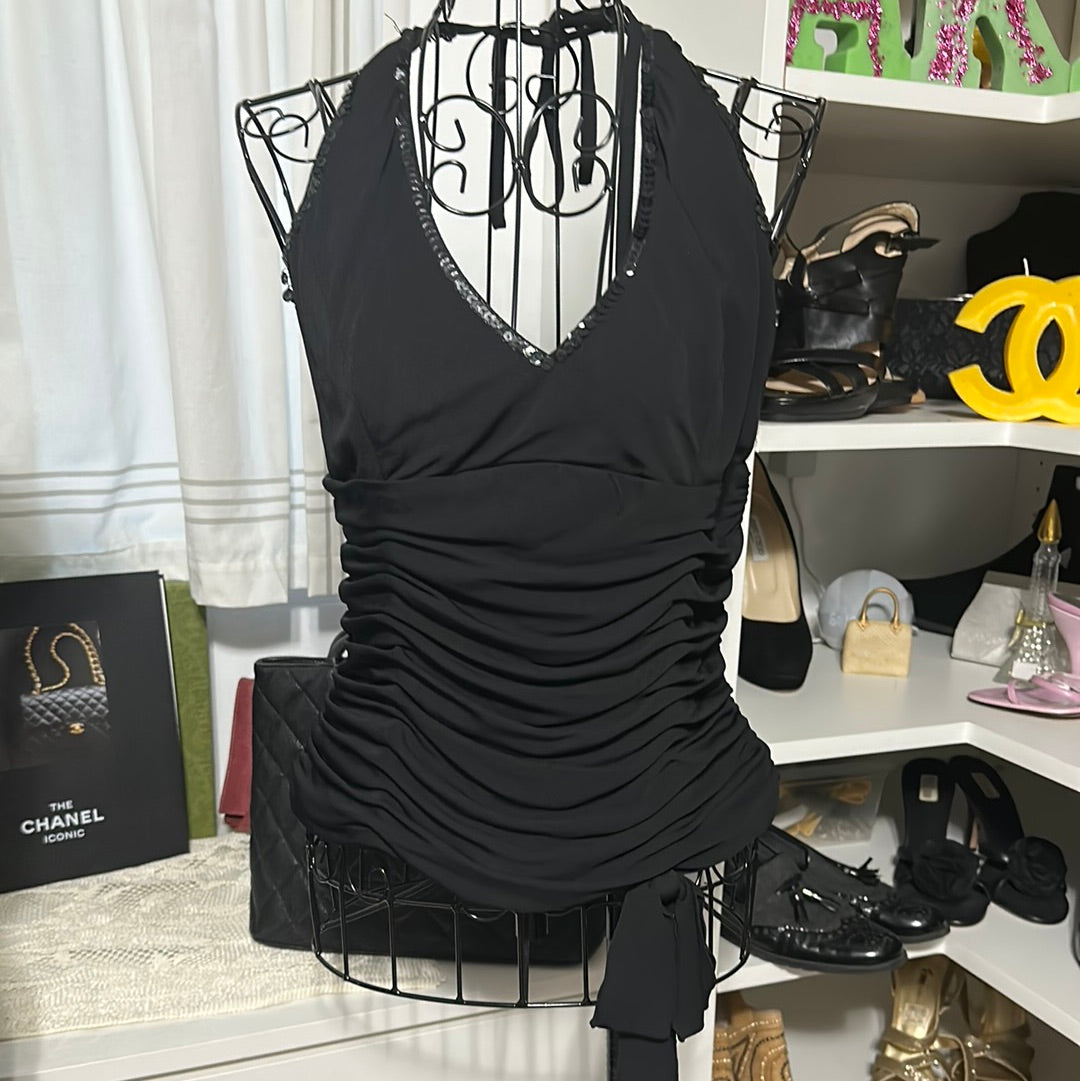 7.26 Pappell halter  Boutique Blk top Sz 10