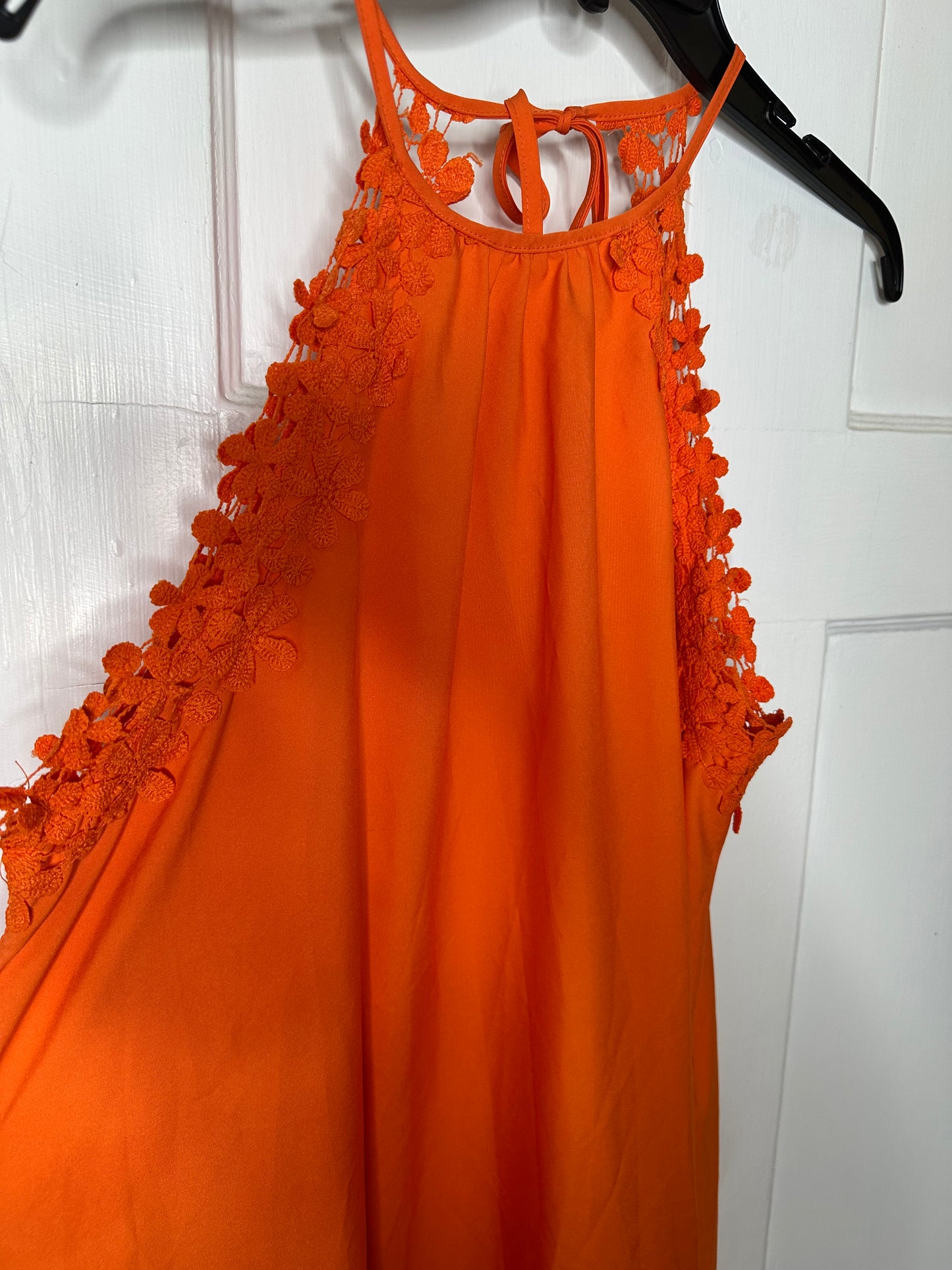 Orange maxi dress with lace detail sz L