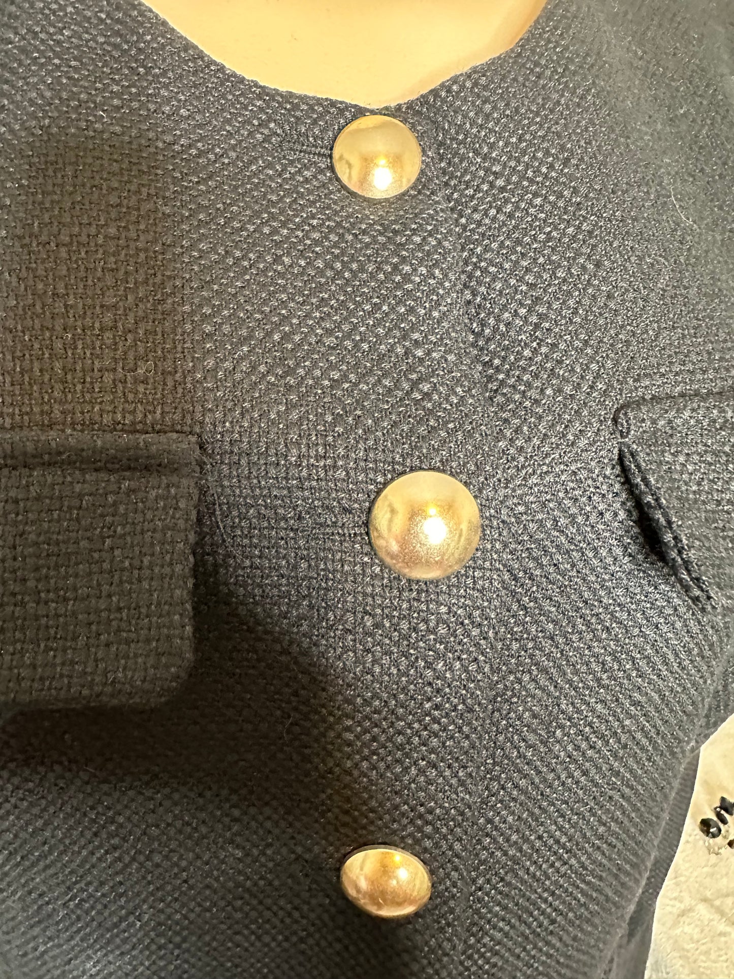 NWT A New Day, black tweed blazer, gold buttons size medium