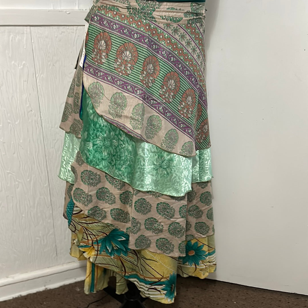 Advance Apparels green skirt OS reversible wrap