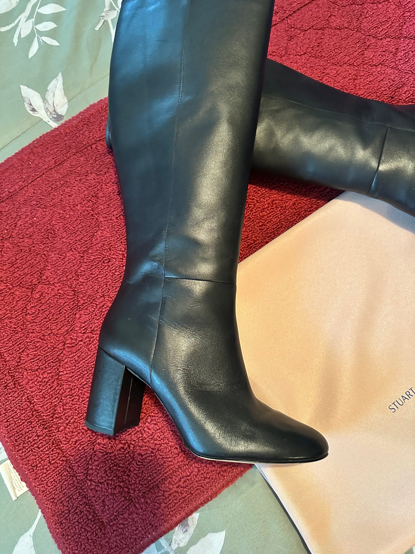 Stuart Weitzman Black Leather Knee High Boots sz 11.5