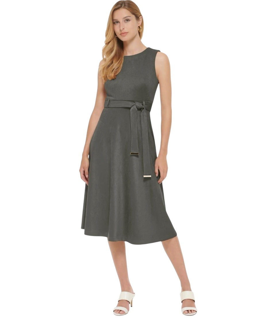 Calvin Klein Army Green Dress with Belt sz 8