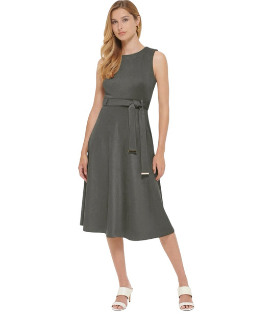 Calvin Klein Army Green Dress with Belt sz 8