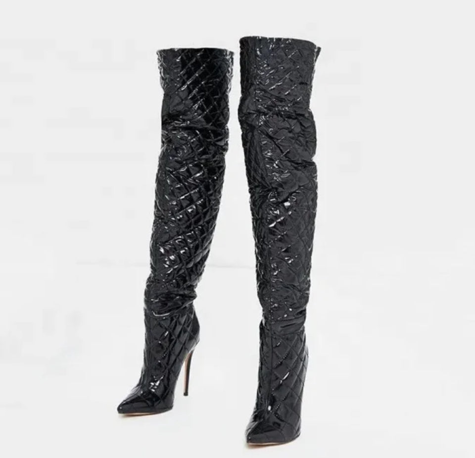 Steve Madden patent thigh high boot sz 11