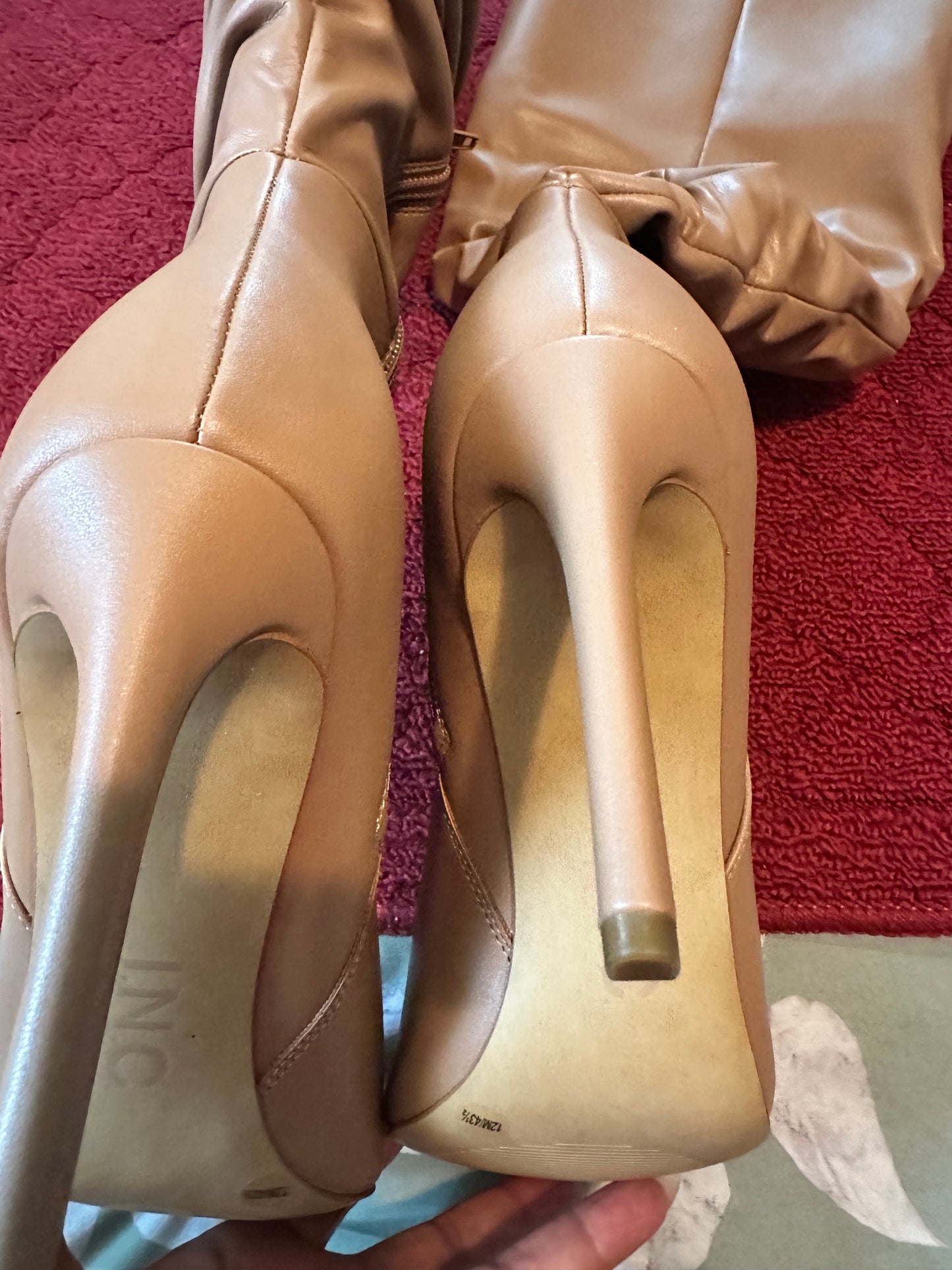 INC Cream Over Knee Boot sz 12