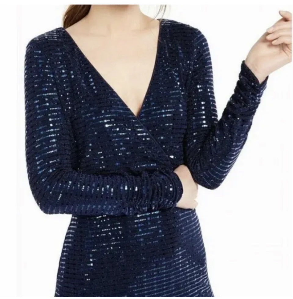 Vince Camuto Royal Blue Sequins Full Length Evening Dress sz 16W