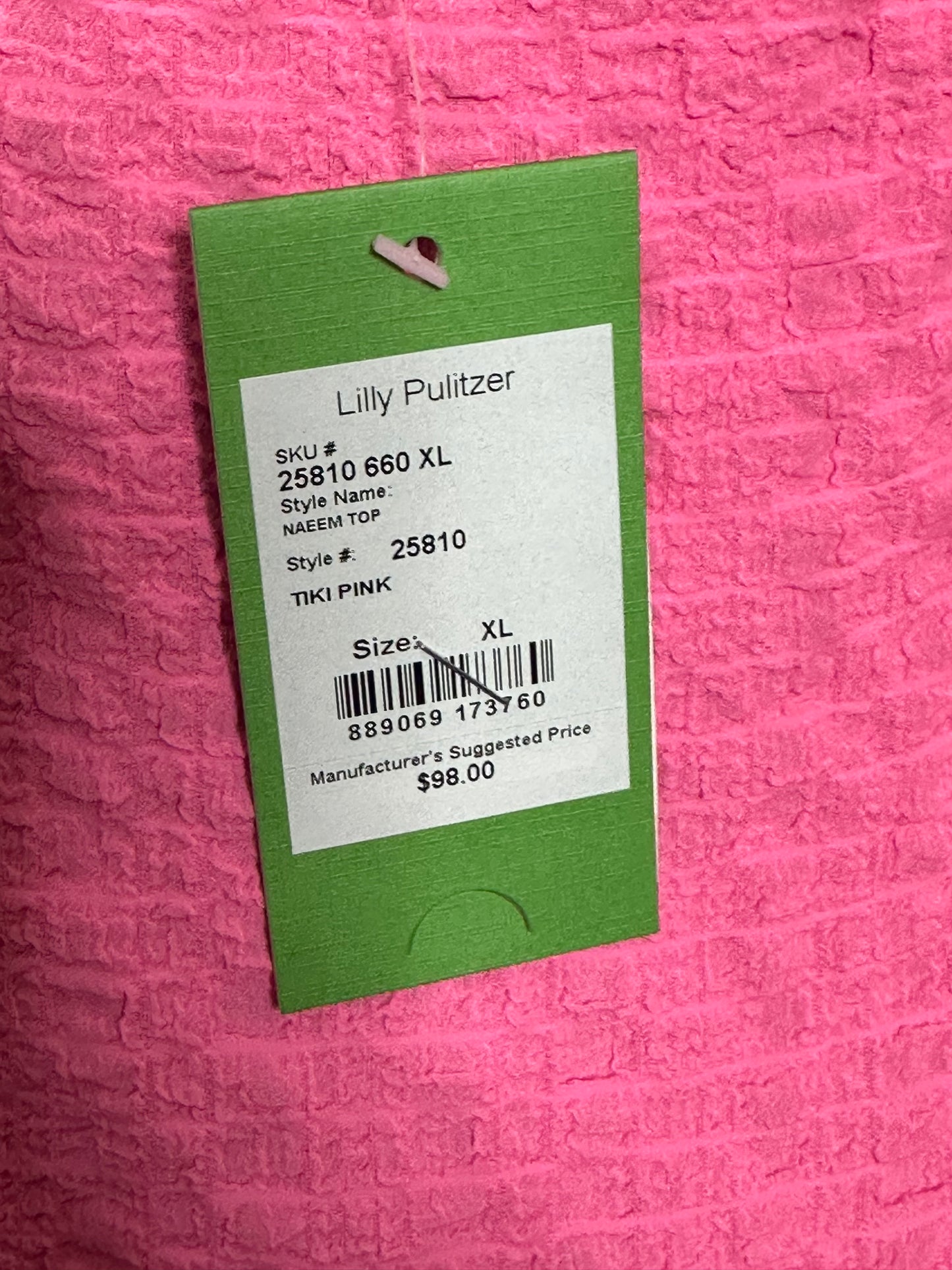 NWT Lilly Pulitzer Fuschia Fringe blouse sz XL