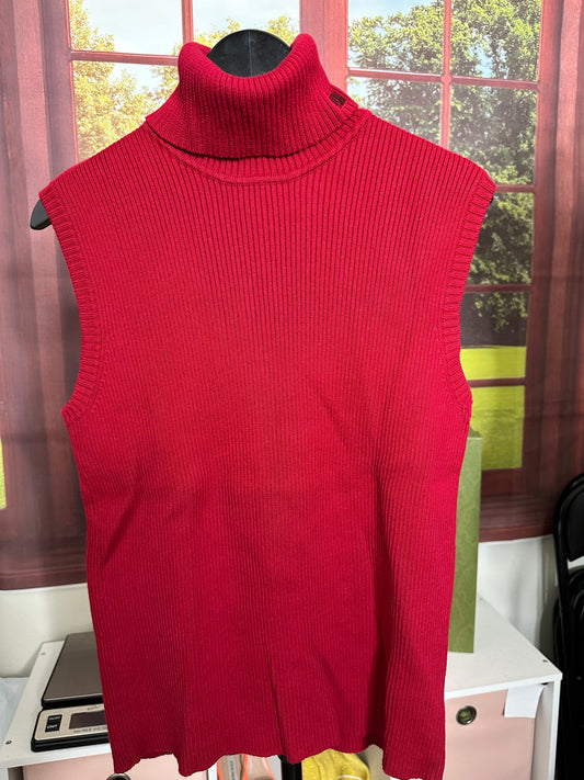 Lauren Ralph Lauren Cranberry Sleeveless Turtleneck Sz XL