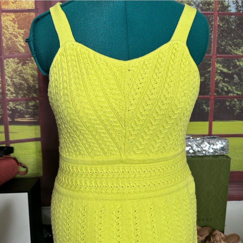 NWT Haute Hippie Lime Green sweater Dress sz L