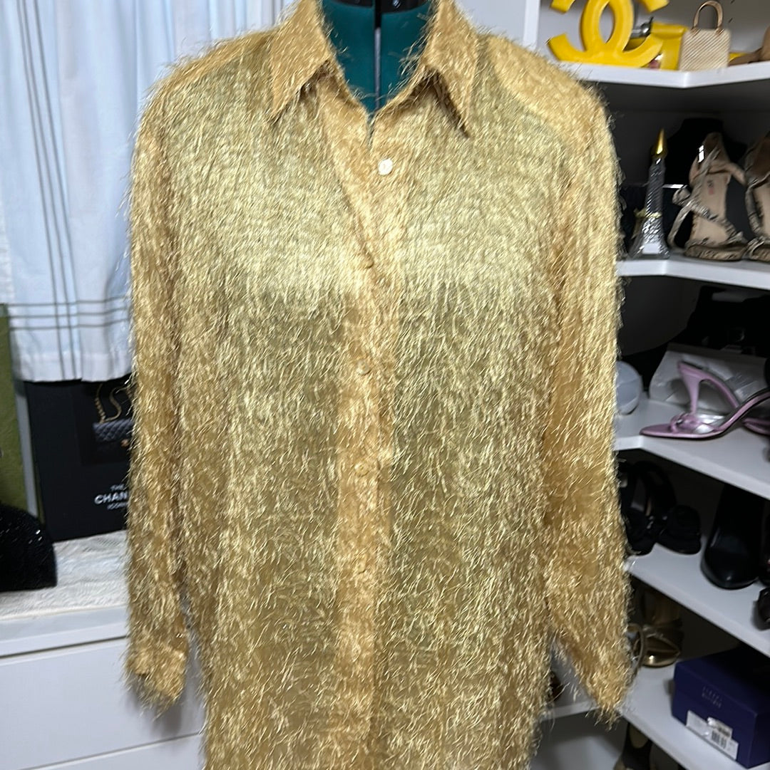 Ashley StewartGLD SHAG BLOUSE SZ 20W