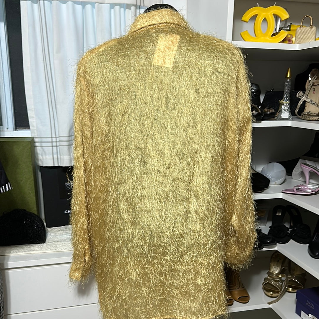 Ashley StewartGLD SHAG BLOUSE SZ 20W