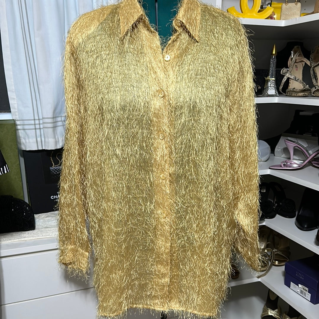 Ashley StewartGLD SHAG BLOUSE SZ 20W