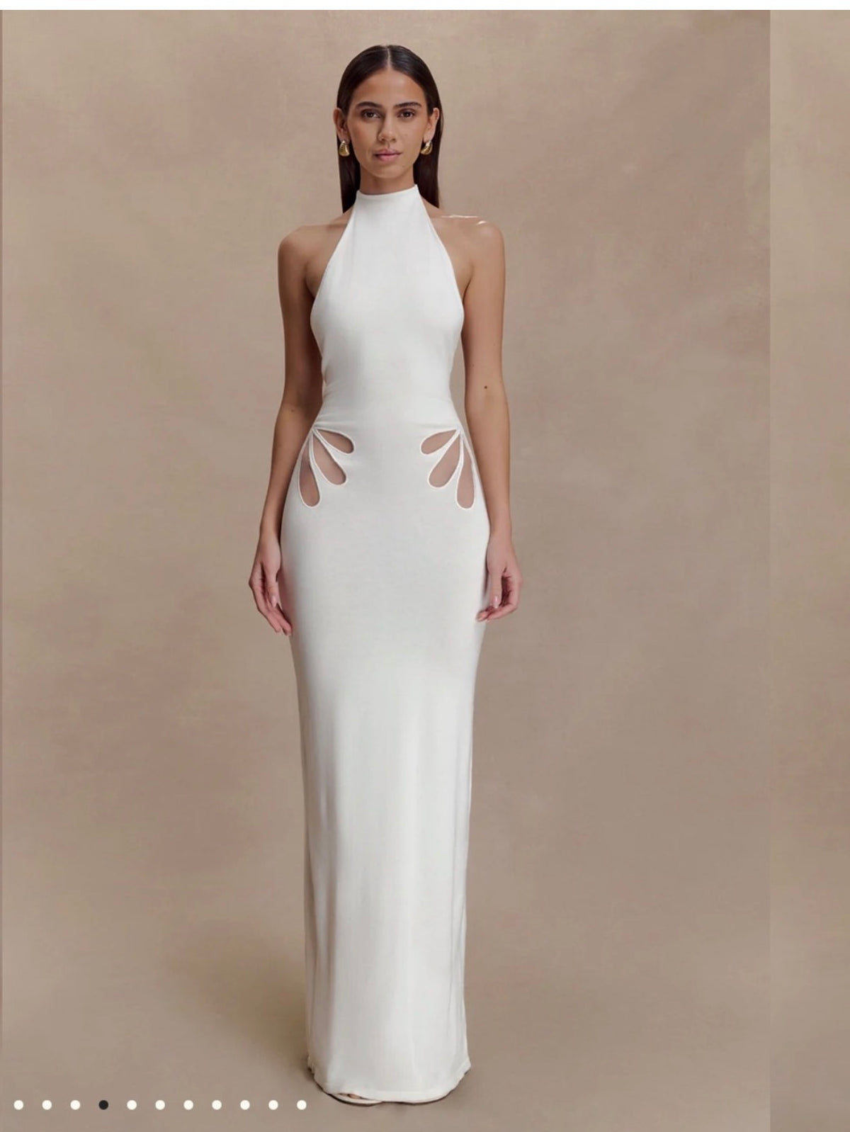 Meshki Brok White Halter dress SzM