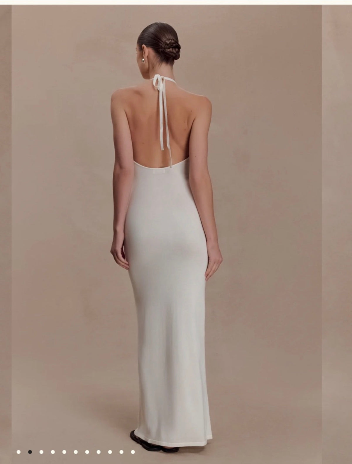 Meshki Brok White Halter dress SzM