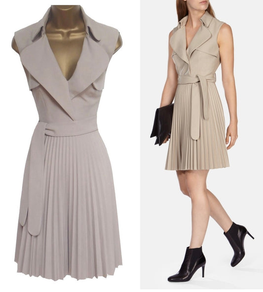 Karen Millen Classic Pleated Skirt Skater Dress Sz USA 10 US 14 EU 42 pre-loved