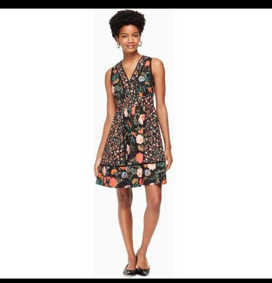 Kate Spade Mixed Blossom Fit and Flare dress Sz 8