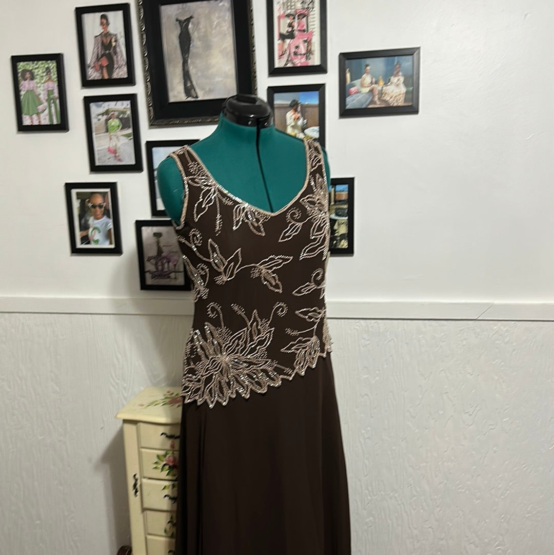 Jkara brown NWT sequins Evening dress Sz 10