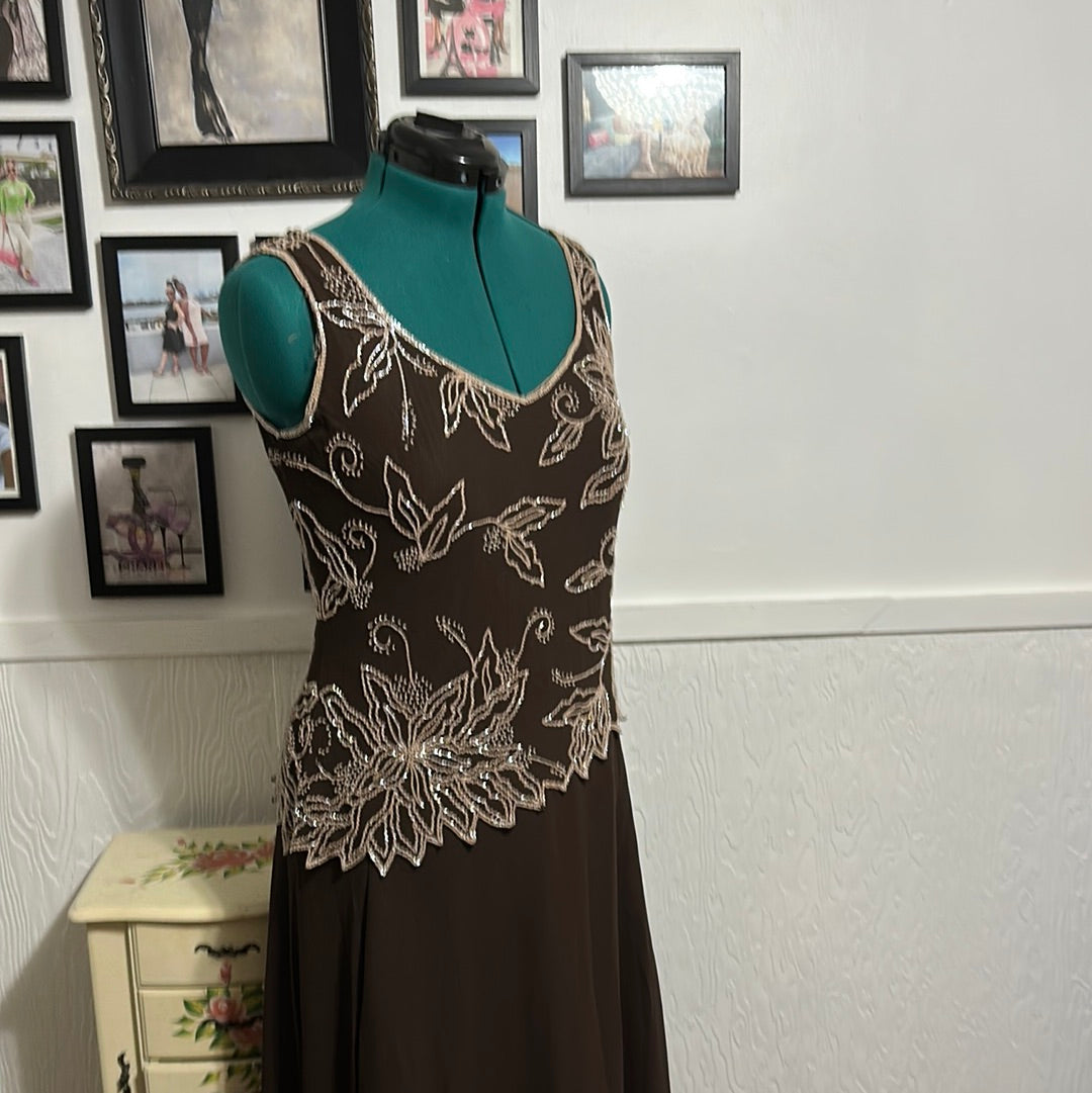 Jkara brown NWT sequins Evening dress Sz 10