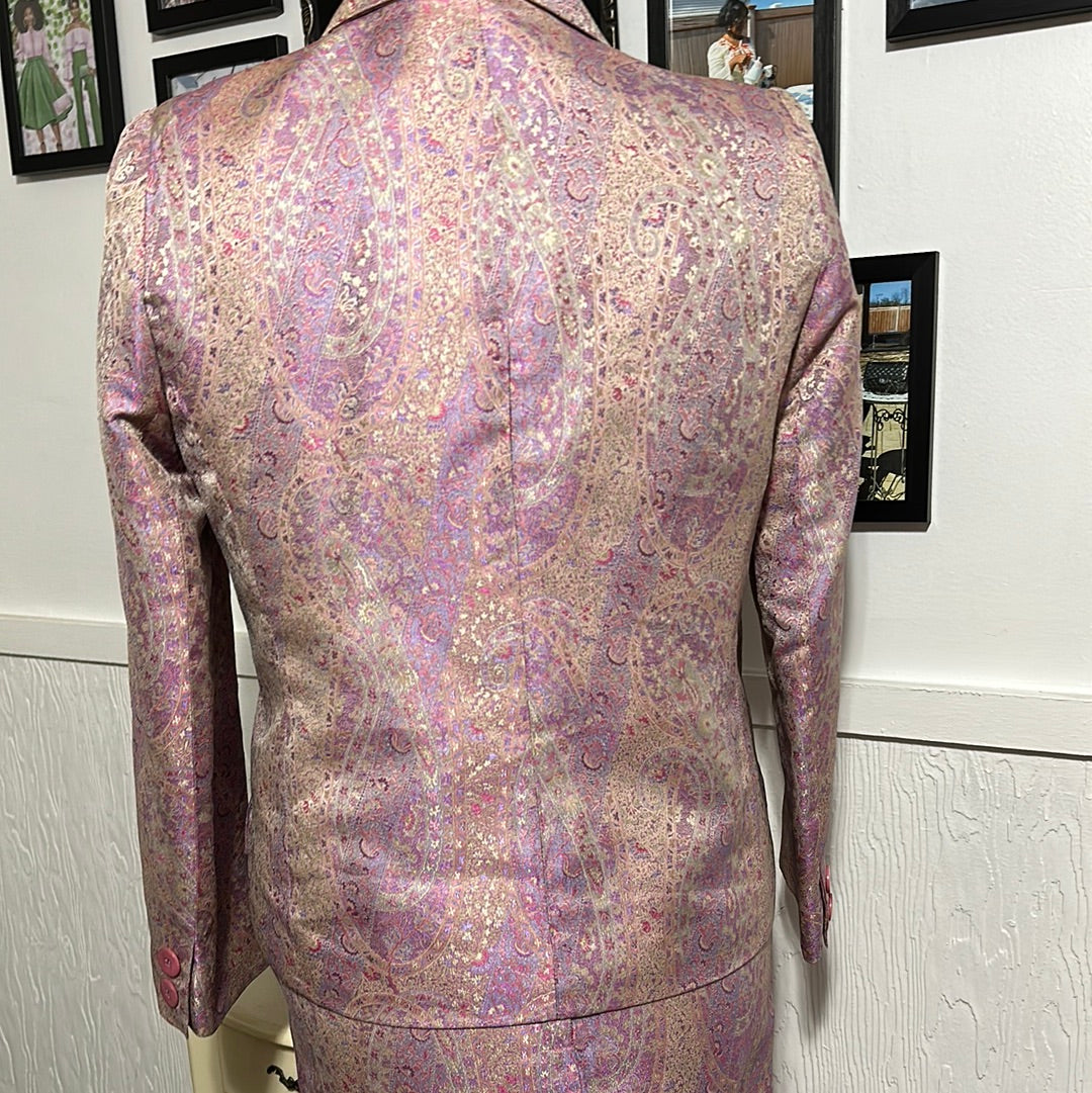 Via Cordotti MULTI COLR VINTAGE SKIRT SUIT SZ M