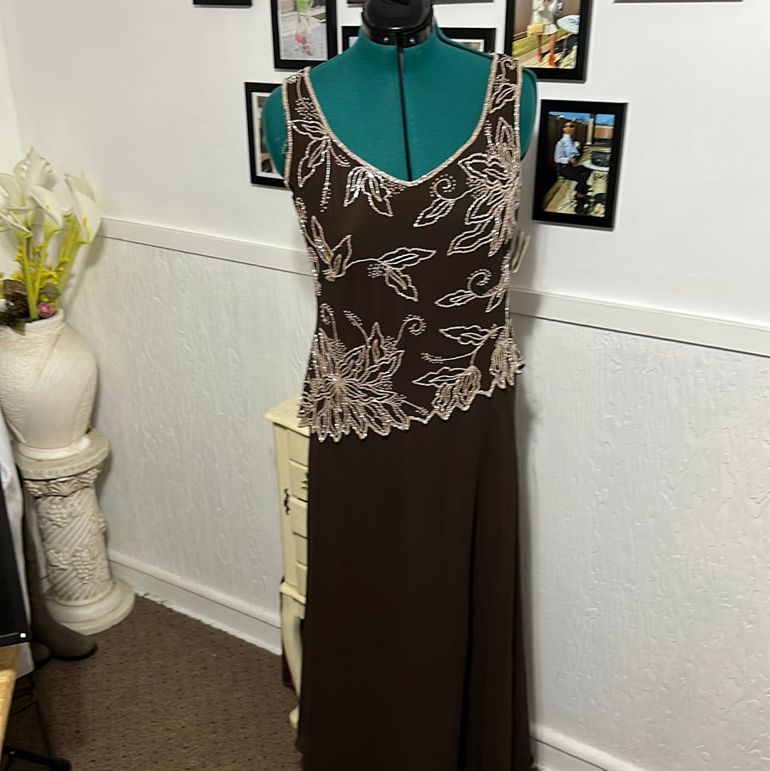 Jkara brown NWT sequins Evening dress Sz 10