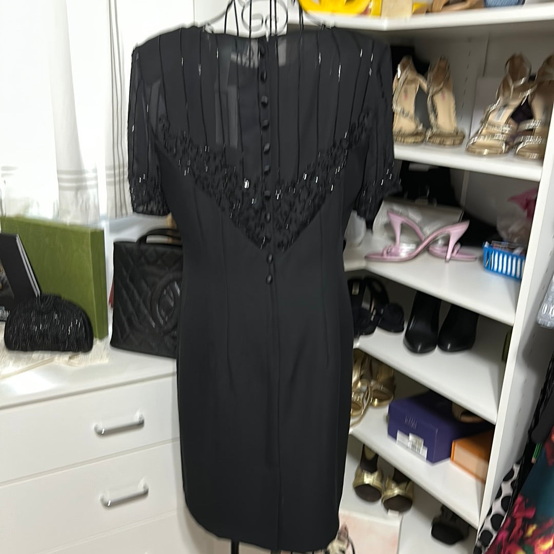 Jessica Howard Blk sequins dress Sz 8