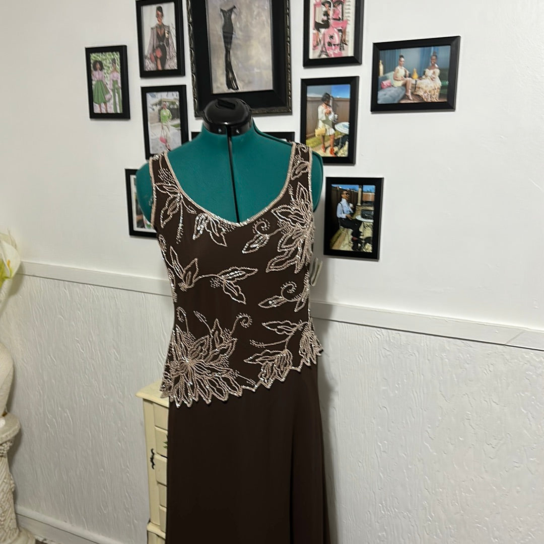 Jkara brown NWT sequins Evening dress Sz 10