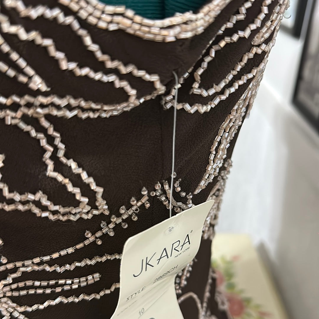 Jkara brown NWT sequins Evening dress Sz 10