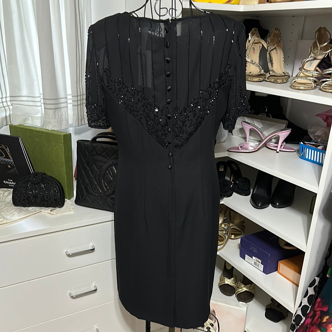 Jessica Howard Blk sequins dress Sz 8