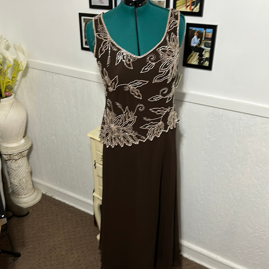 Jkara brown NWT sequins Evening dress Sz 10