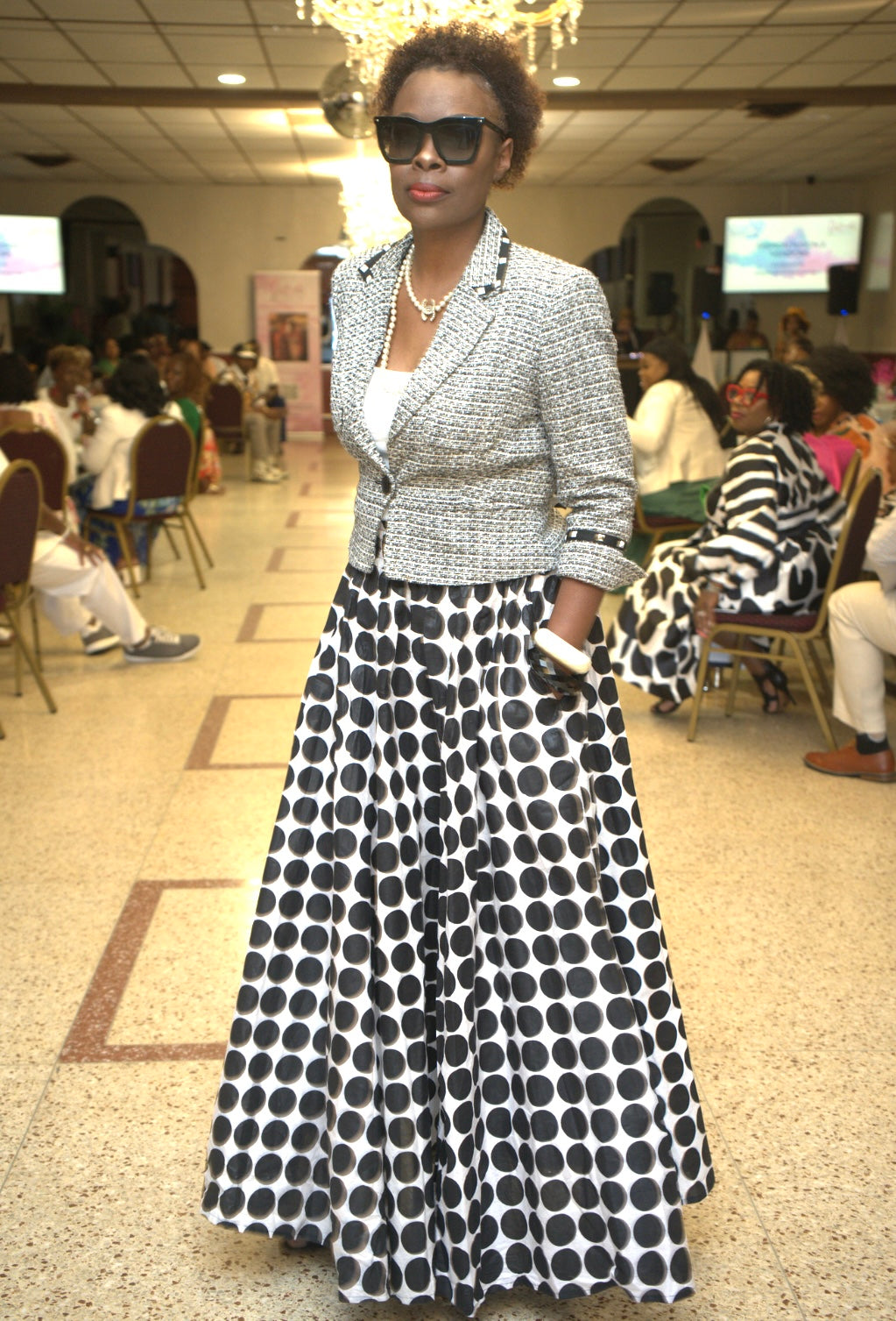 Advance Black Polkadot skirt