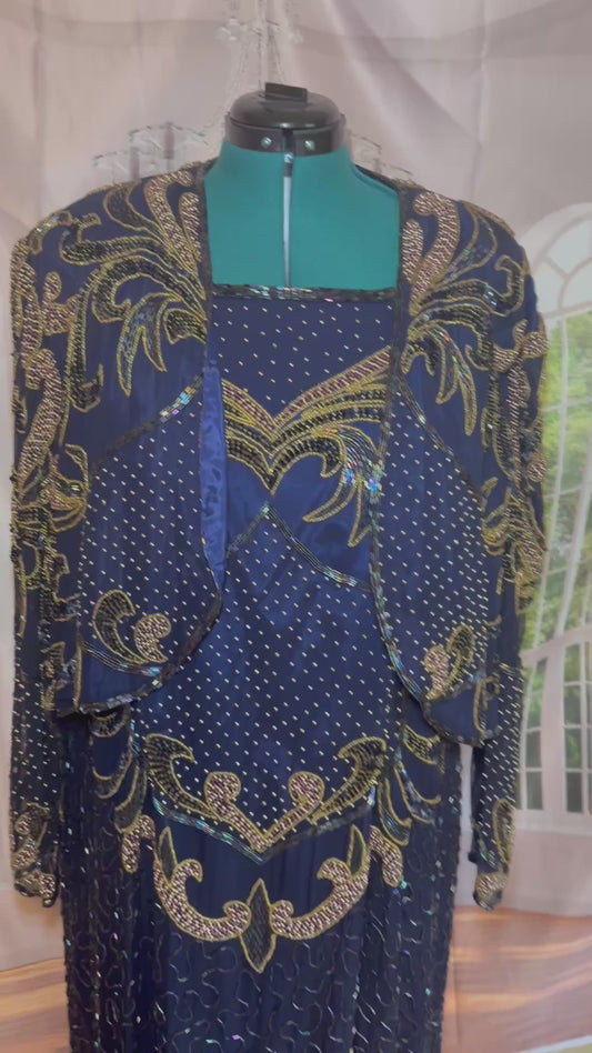 Gagni sequin 2pc grown Sz 3X NWT w/jacket