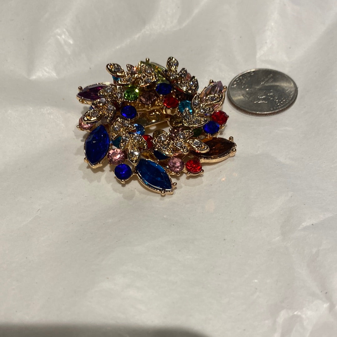 S730 MULTICOLOR TWO LAYER BROOCH