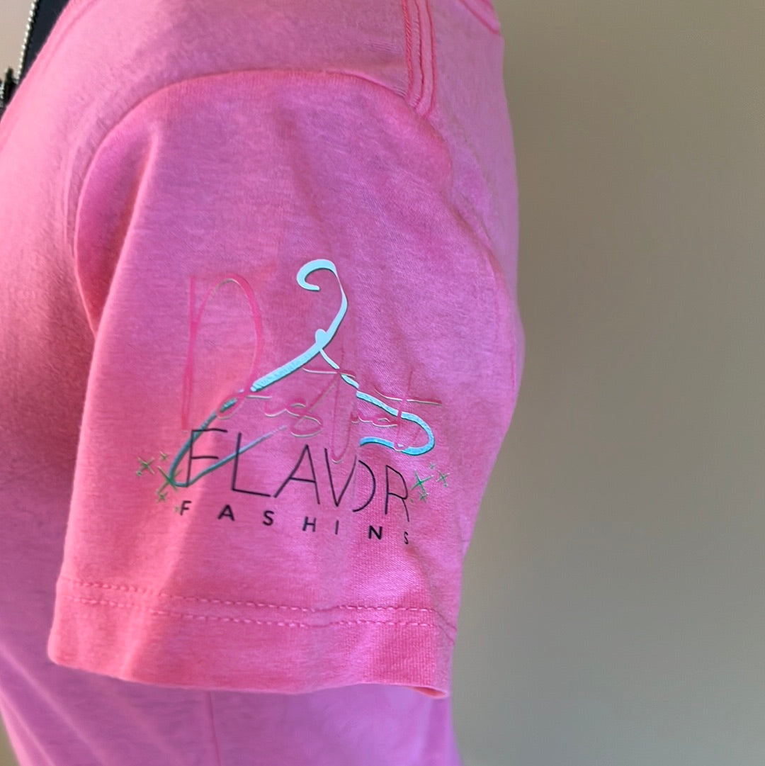 Distinct And Classy V Neck Pink  T