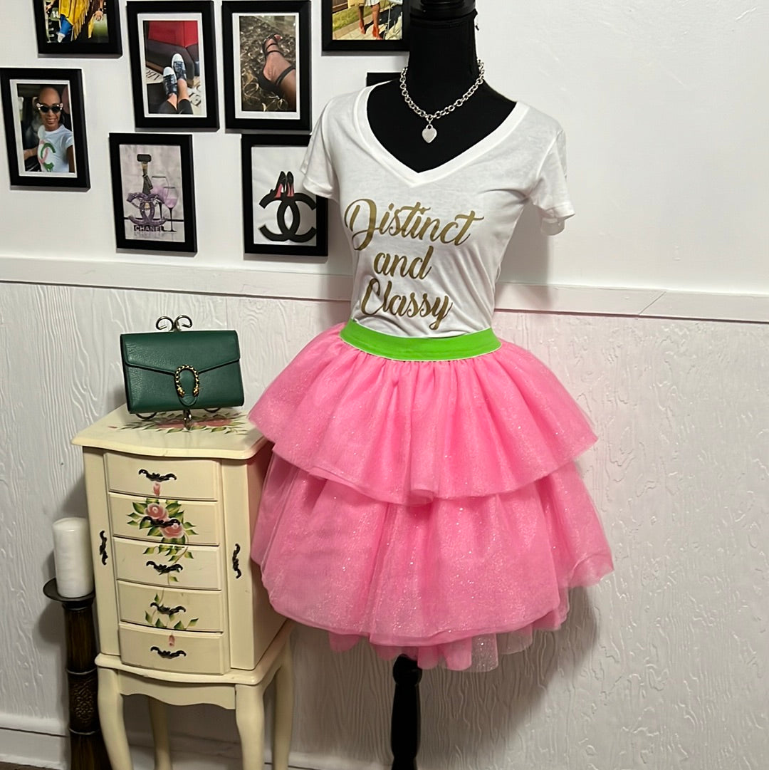 Distinct And Classy V Neck Pink  T