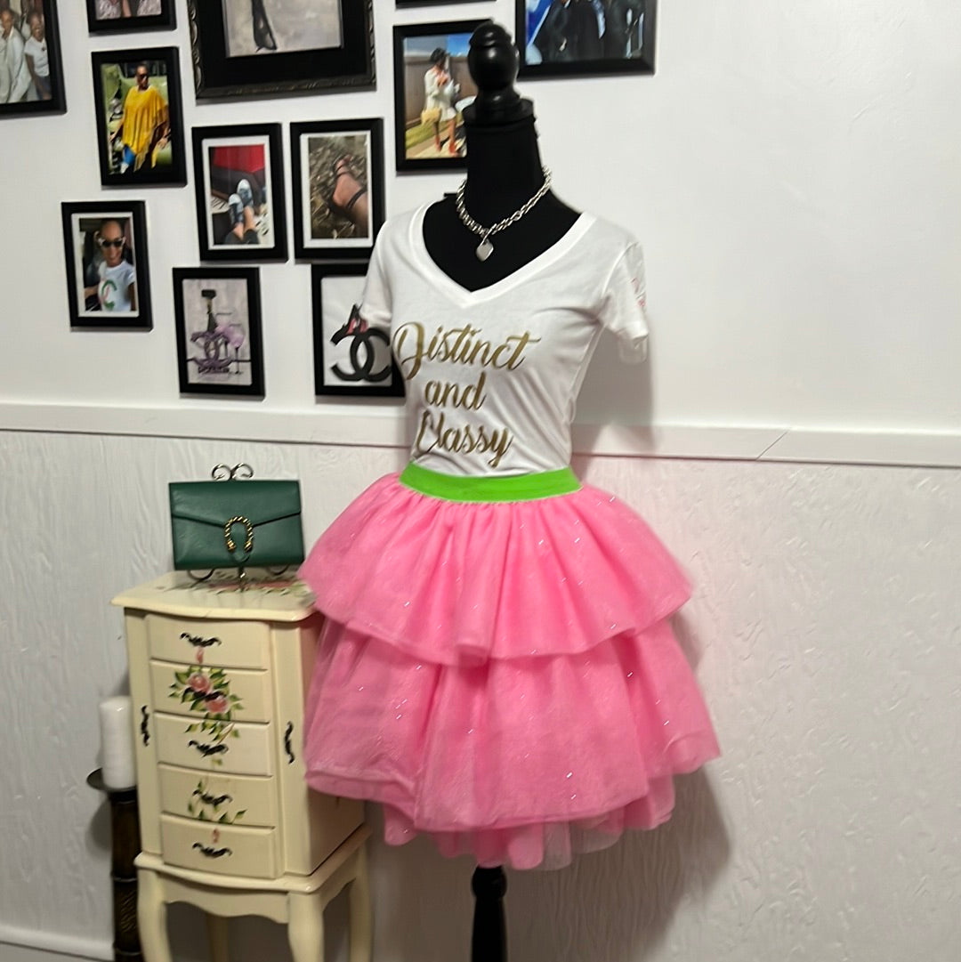 Distinct And Classy V Neck Pink  T