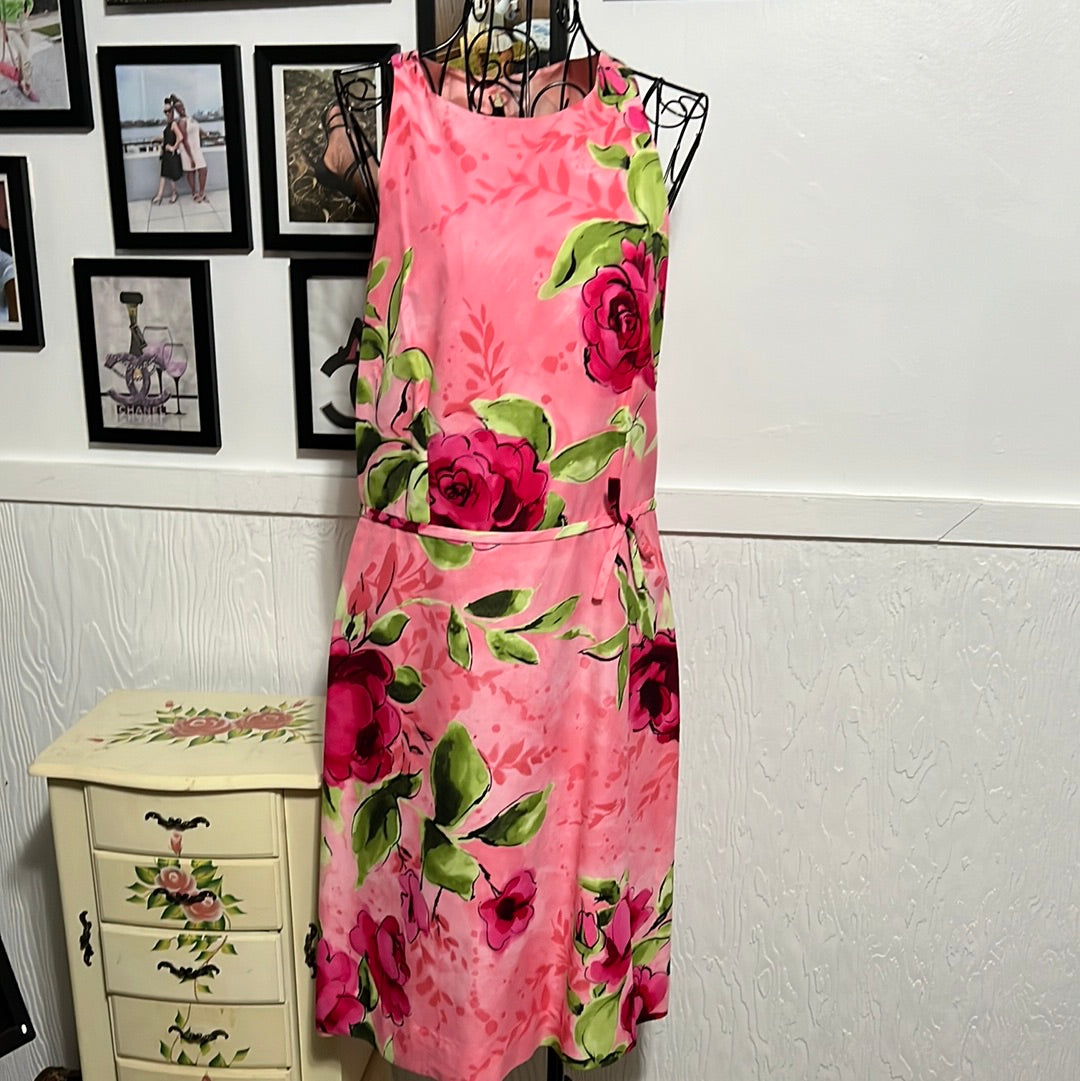 Pink Floral dress Sz 10/44