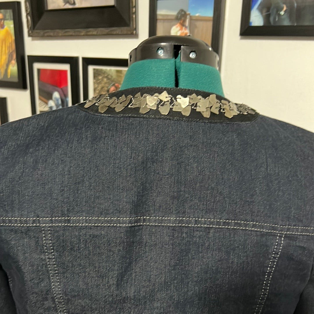 3.30 Focus 2000 Jean jacket w/adornments Sz 10