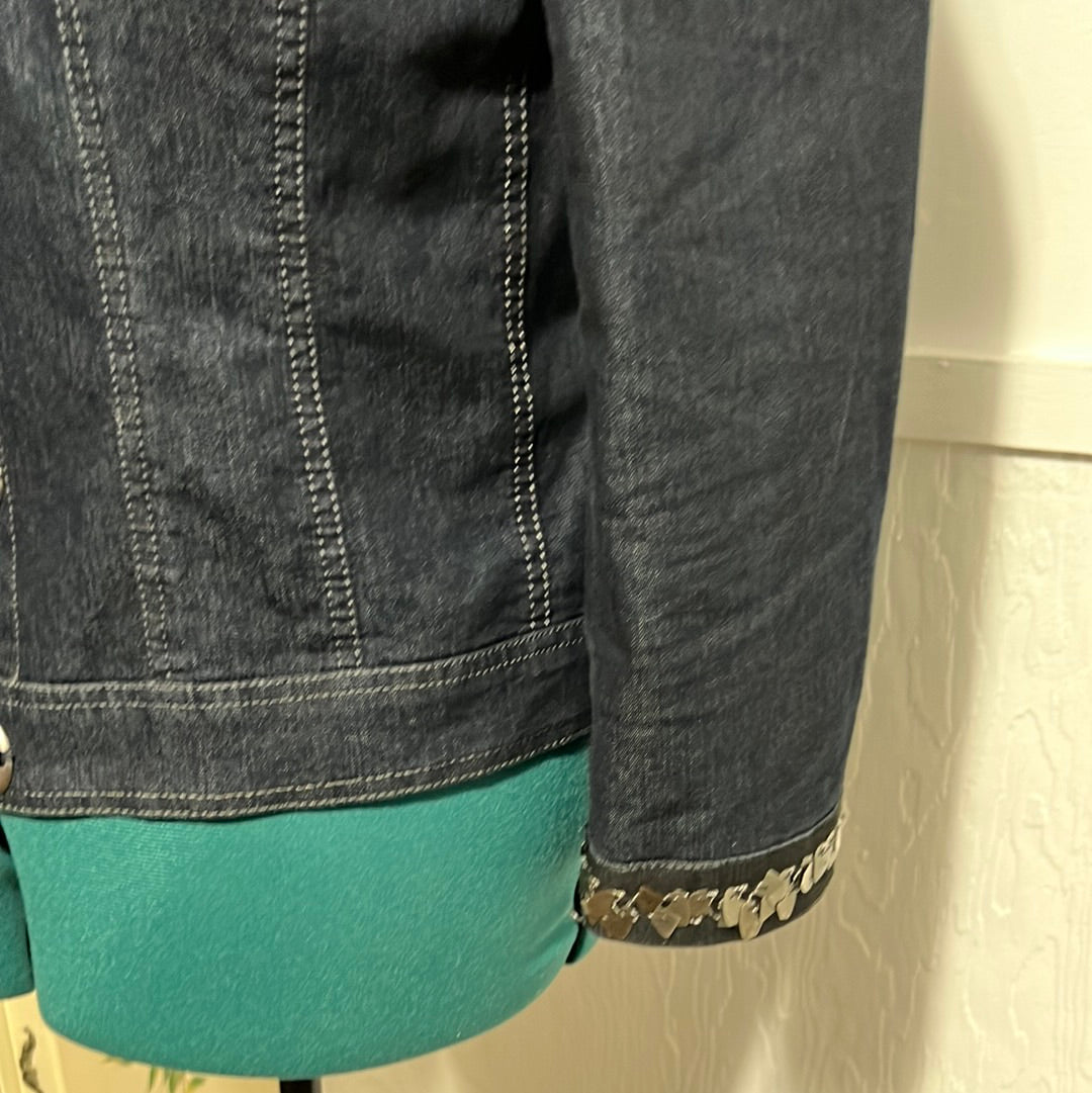 3.30 Focus 2000 Jean jacket w/adornments Sz 10