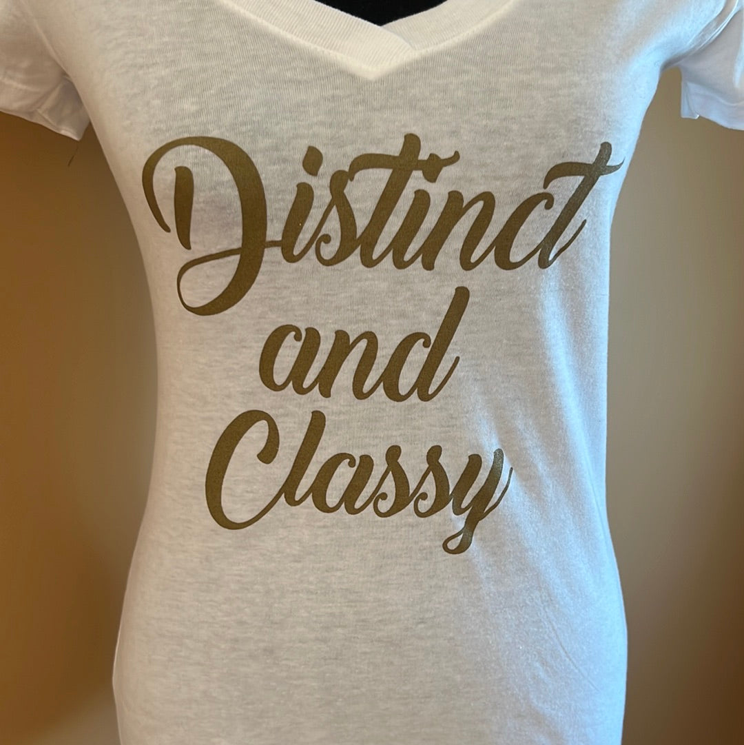 Distinct And Classy V Neck Wht  T