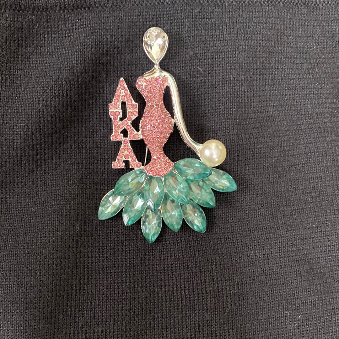 Sorority Ladies Brooch with Pearl