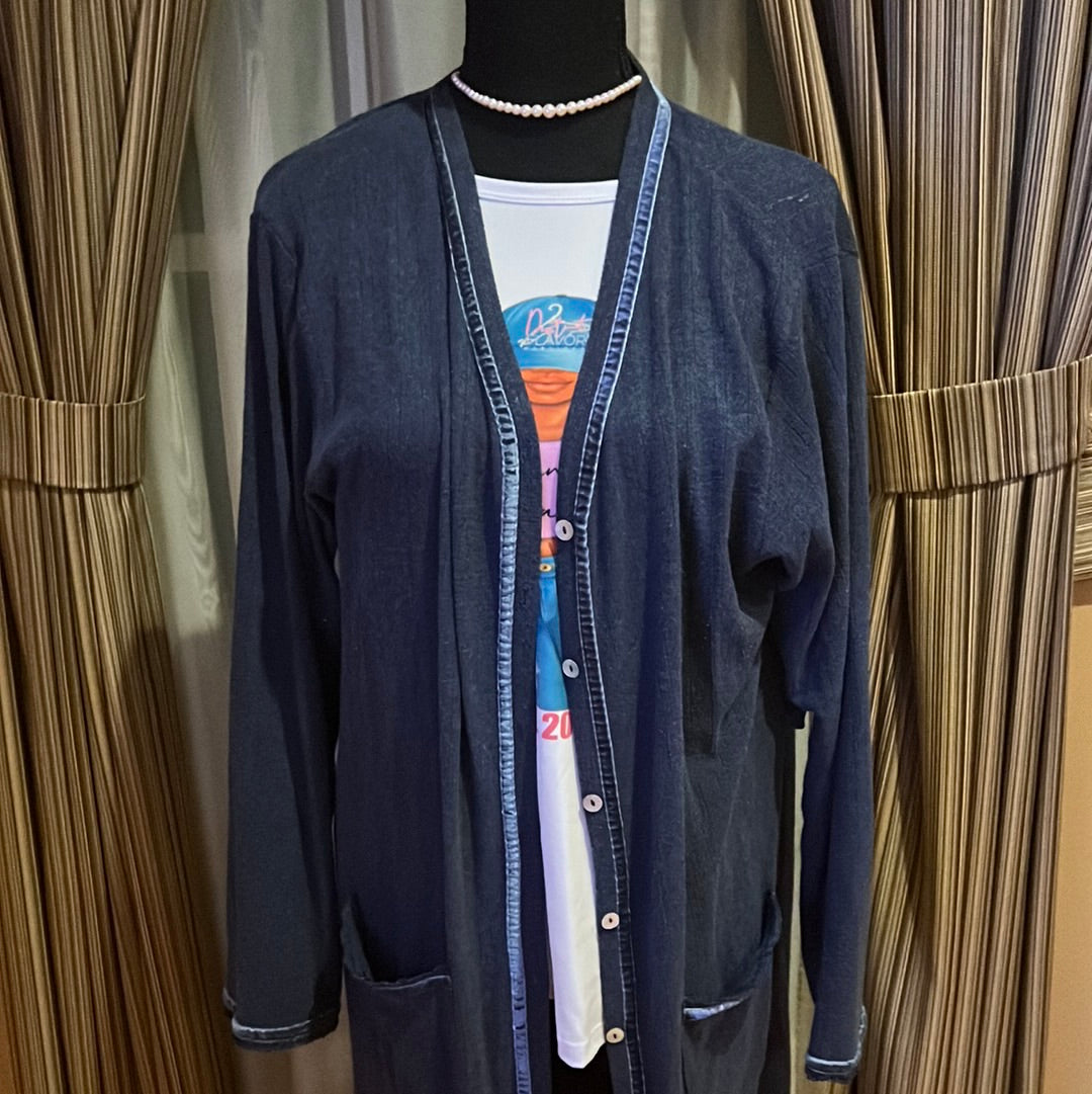 9.11 Gillian O’Malley Blu duster Sz M