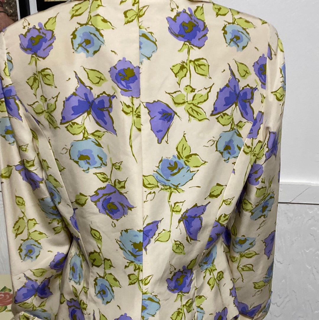 Silk  2 Piece Skirt Suit  Sz 8