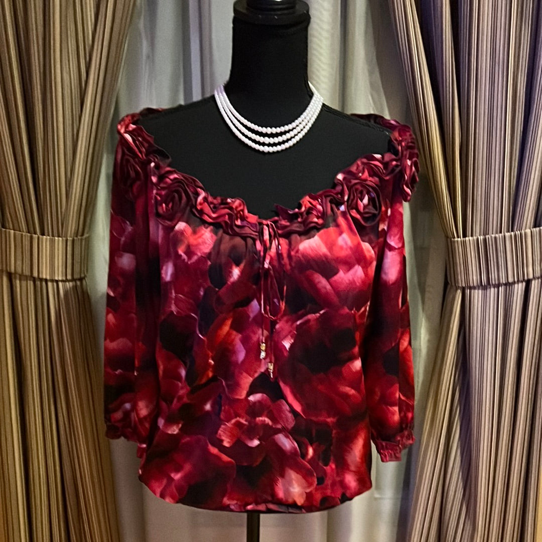 1205 Wine NWT Blouses Sz M