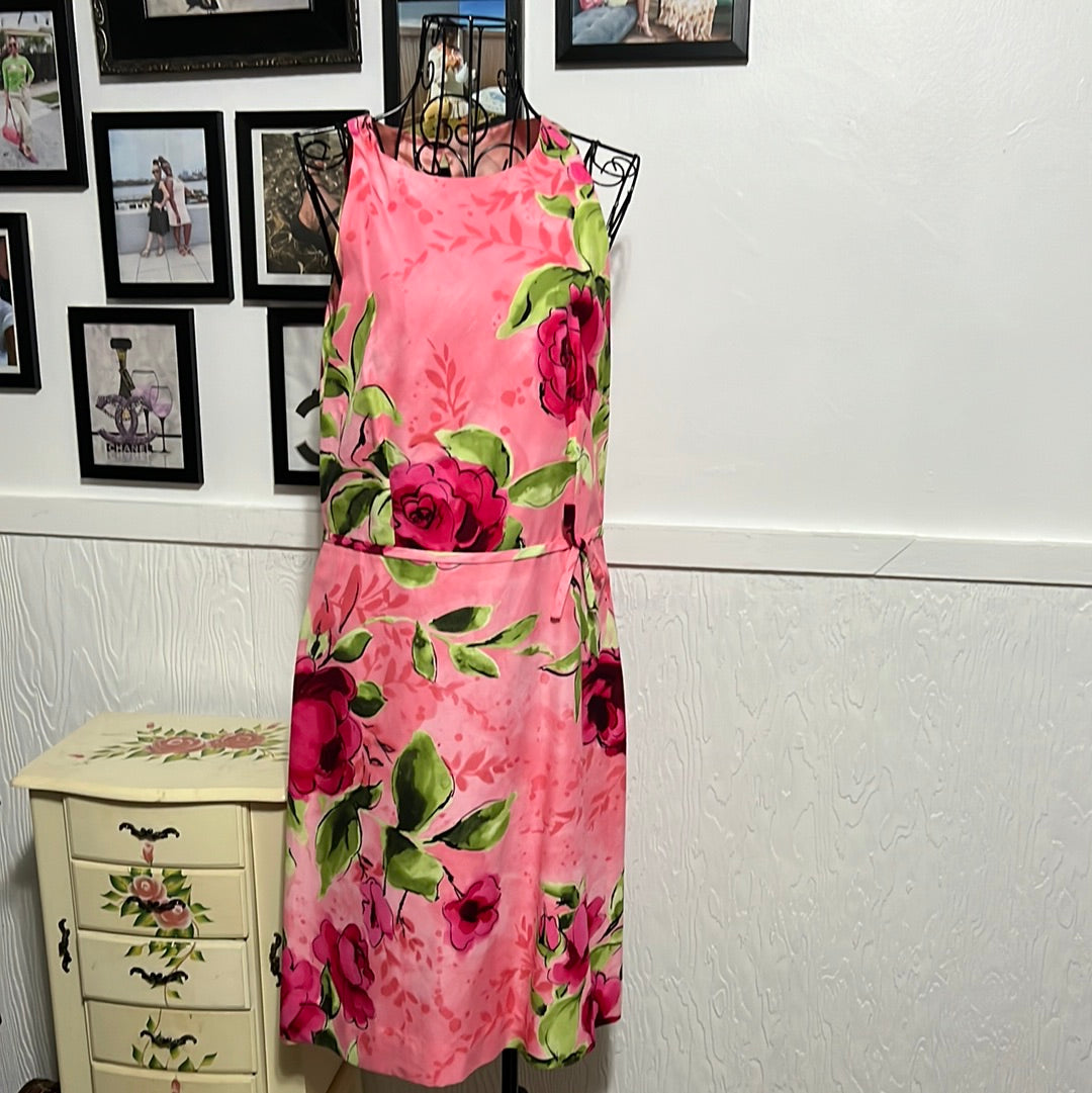 Pink Floral dress Sz 10/44