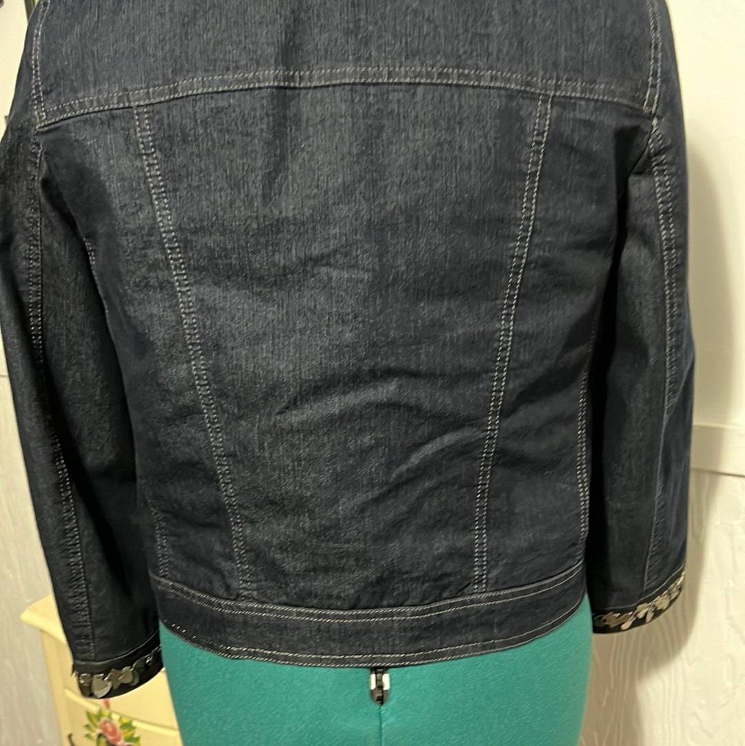 3.30 Focus 2000 Jean jacket w/adornments Sz 10