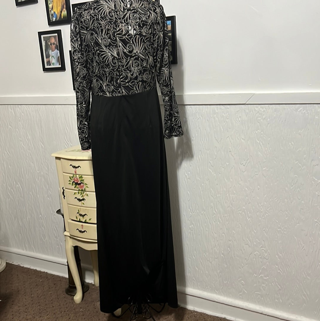 11.15 NO LABEL BLACK MAXI DRESS W LACE WHT/BLK TOP SZS