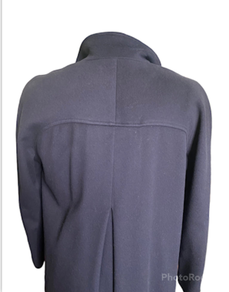 NAVY FULL LENGTH COAT SZ XL *HOLE IN POCKET